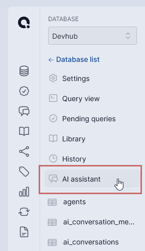 AI assistant conversation showing query results and chat interface with Insert and Run options